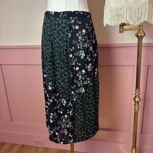 fairy garden patchwork whimsy floral skirt brave soul black green sz small